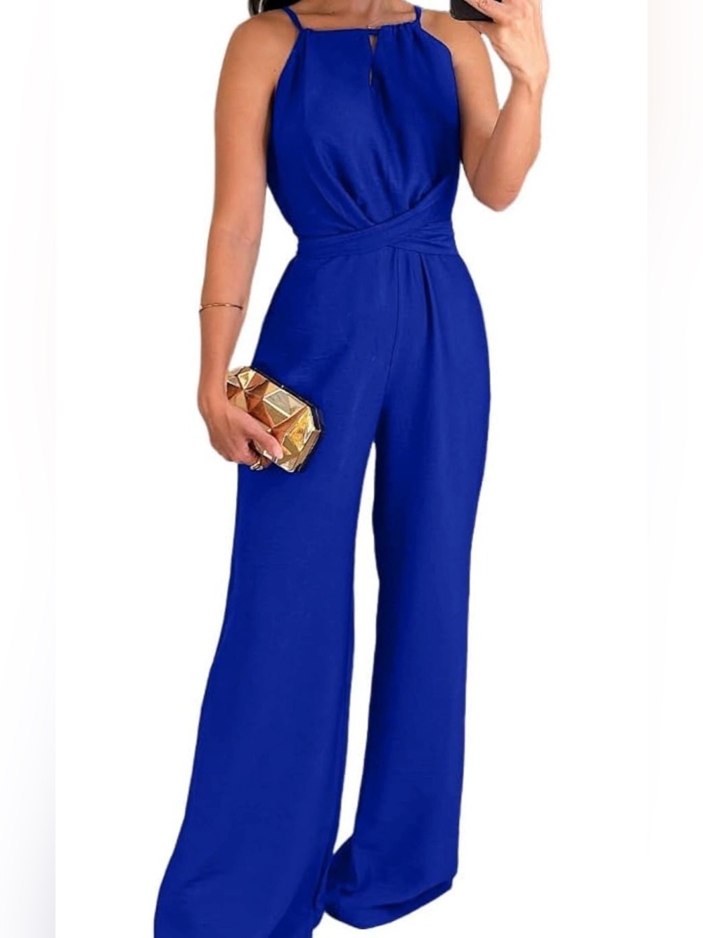 Women's Halter Wide Leg Jumpsuit